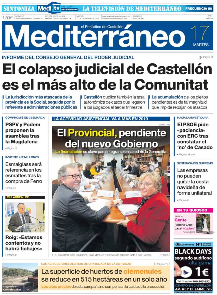 Portada de El Periódico Mediterraneo (Espa&ntilde;a)