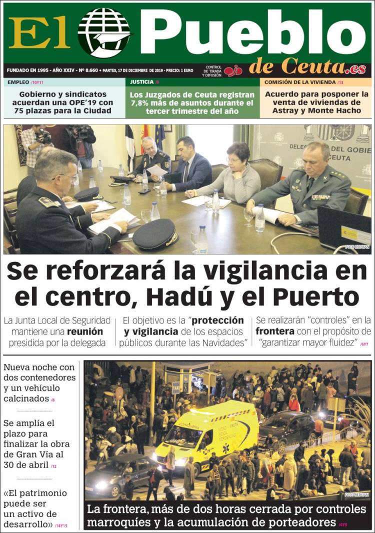 Portada de El Pueblo de Ceuta (Espa&ntilde;a)