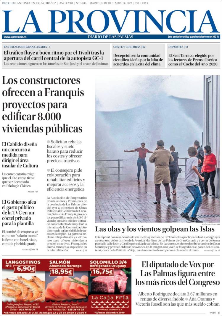 Portada de La Provincia (Espa&ntilde;a)