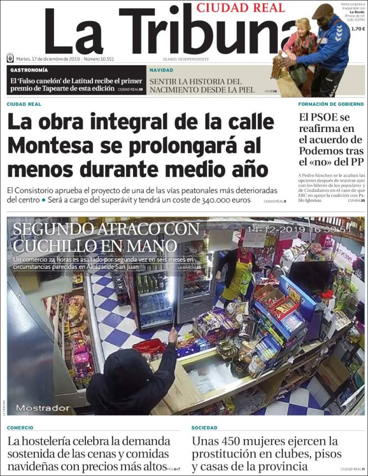Portada de La Tribuna de Ciudad Real (Espa&ntilde;a)