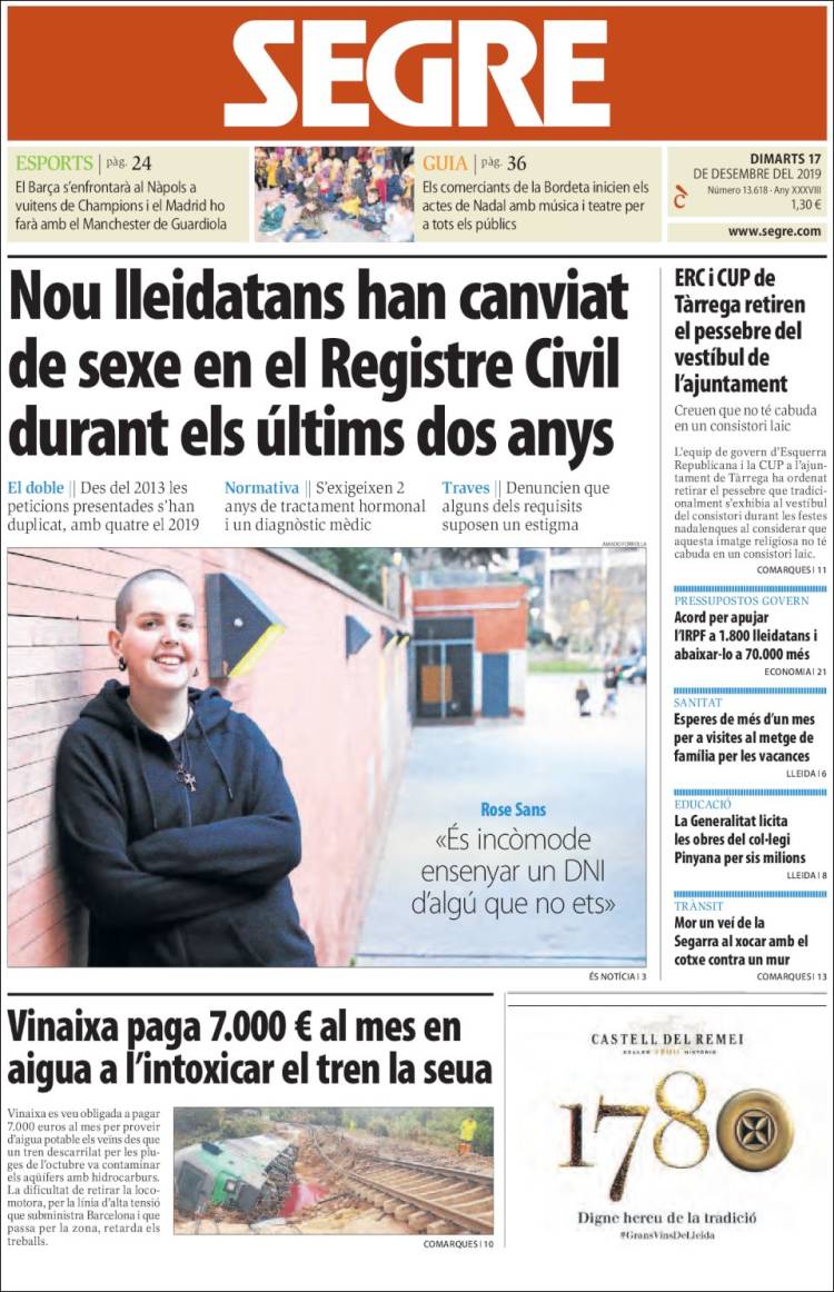 Portada de Segre (Espa&ntilde;a)