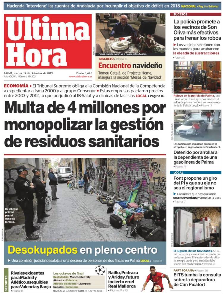 Portada de Última Hora (Espa&ntilde;a)