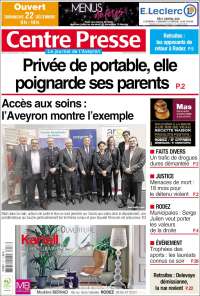 Portada de Centre Presse (Francia)