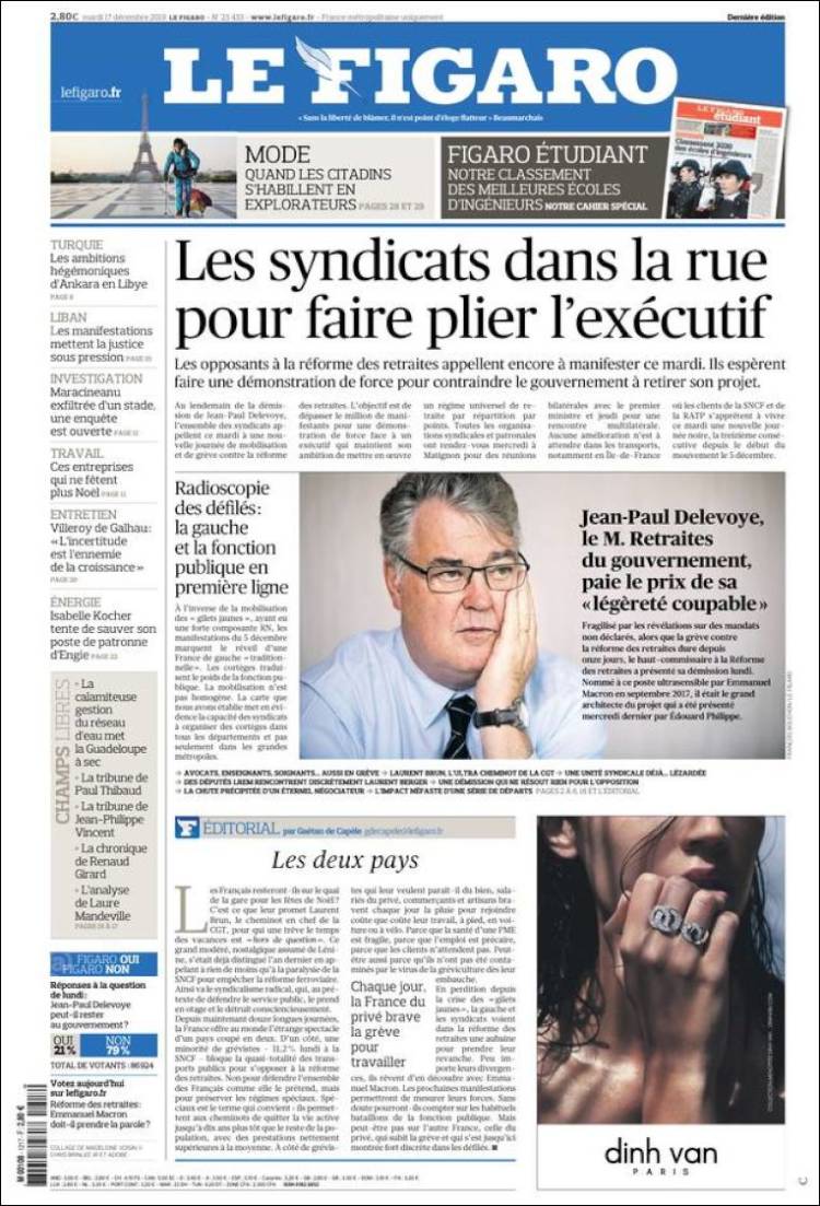 Portada de Le Figaro (Francia)