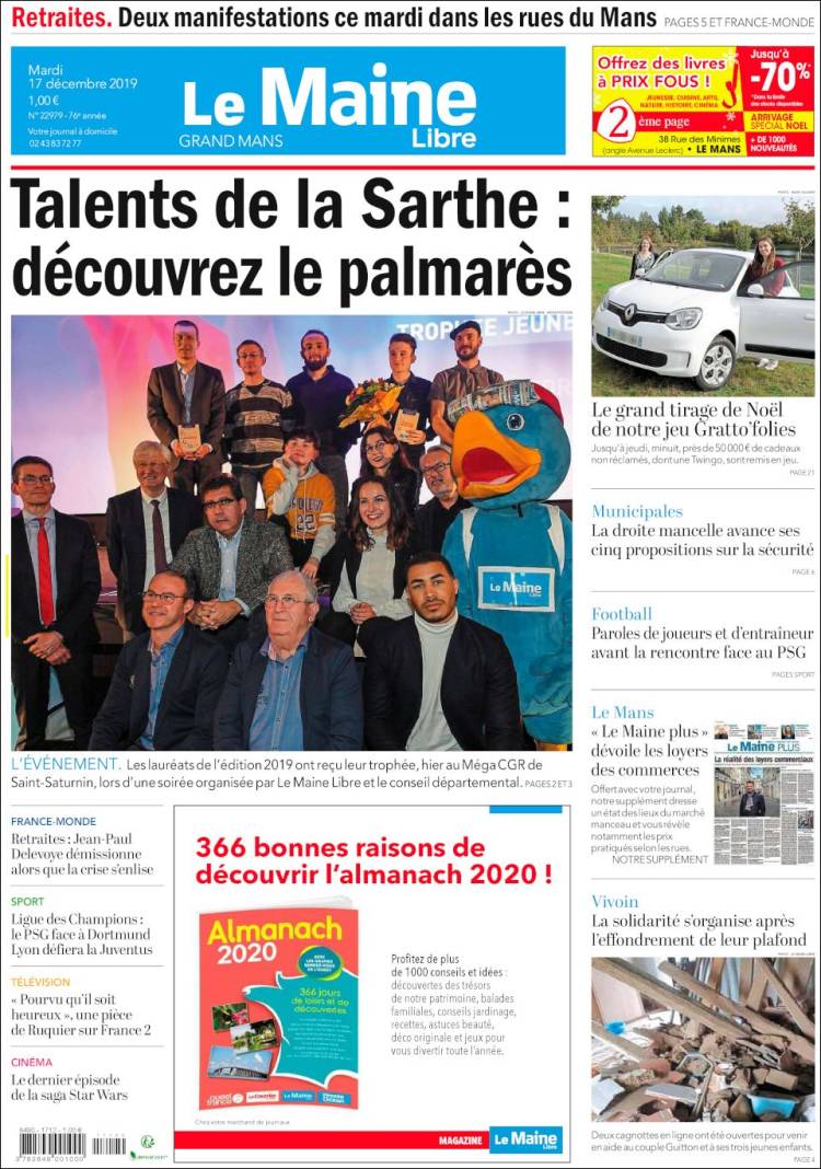 Portada de Le Maine Libre (Francia)