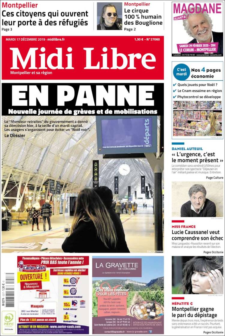 Portada de Midi Libre (Francia)