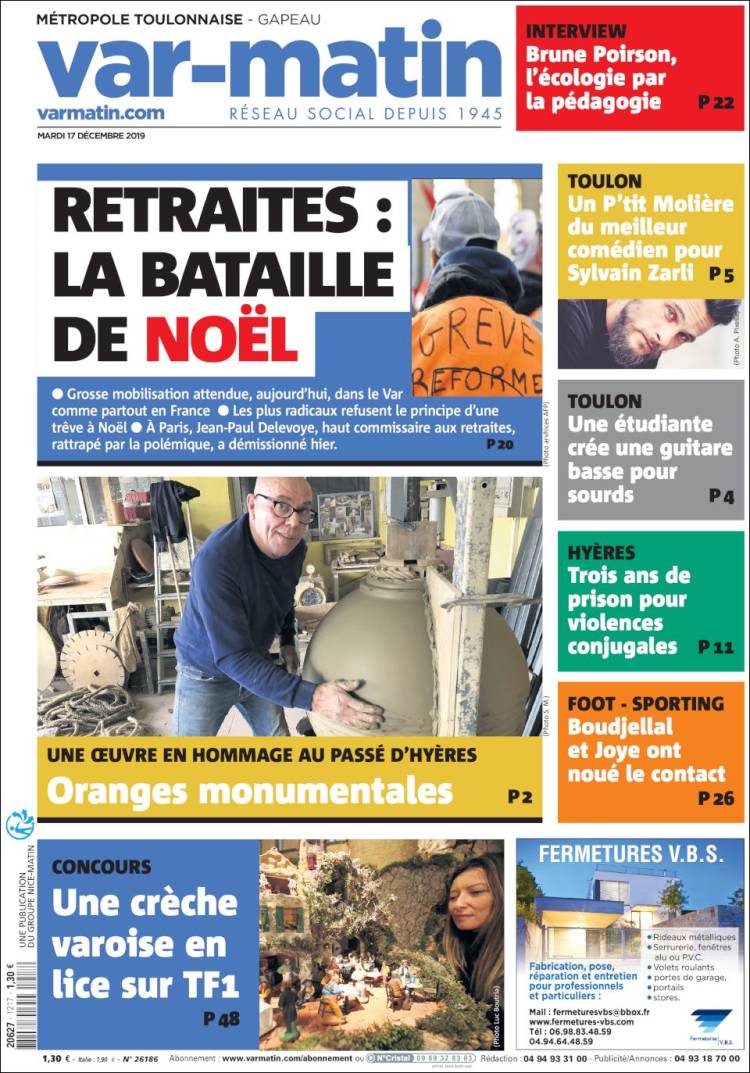 Portada de Nice-Matin (Francia)