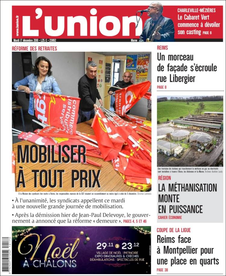 Portada de L'Union (Francia)