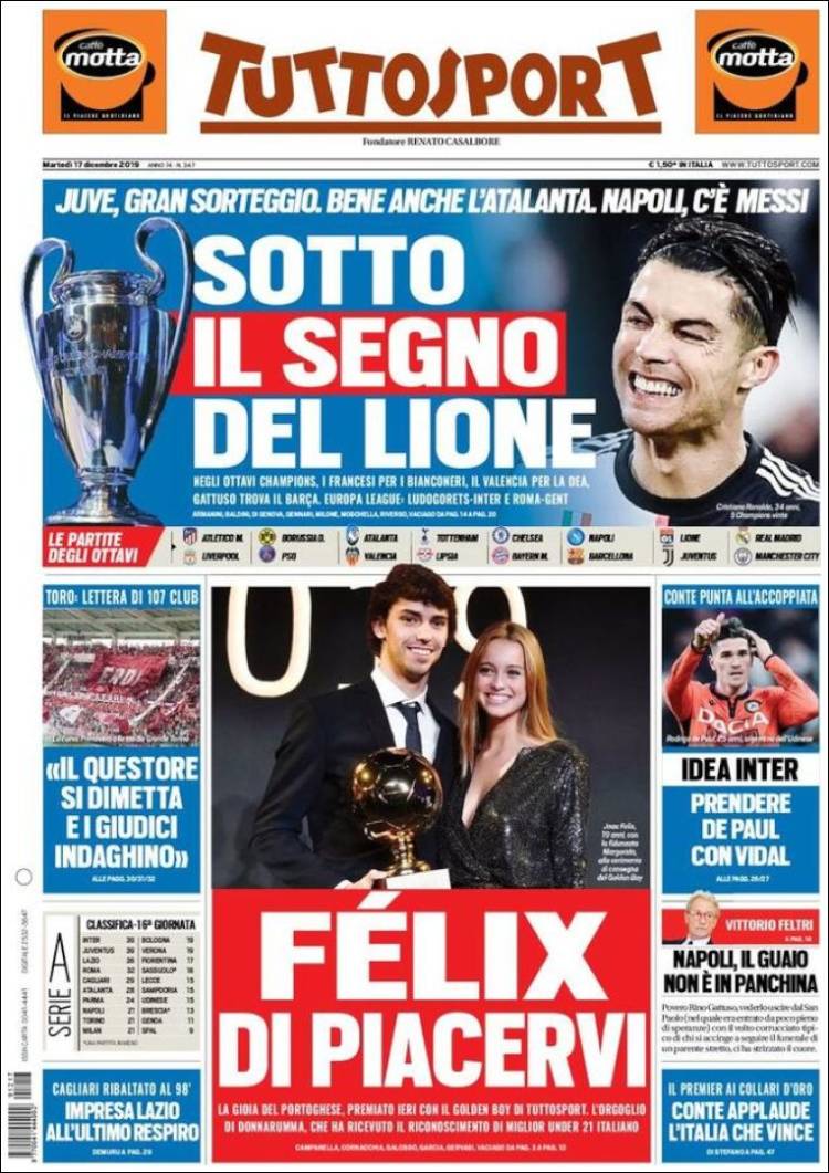 Portada de Tuttosport (Italia)