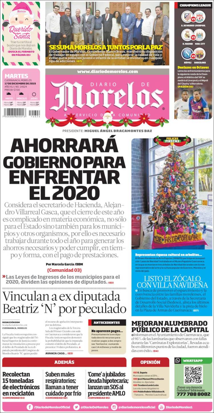 Portada de Diario de Morelos (México)