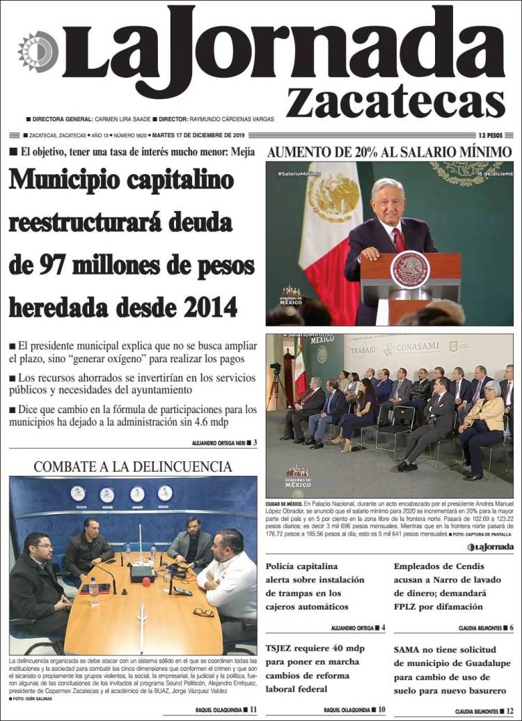 Portada de Jornada de Zacatecas (México)