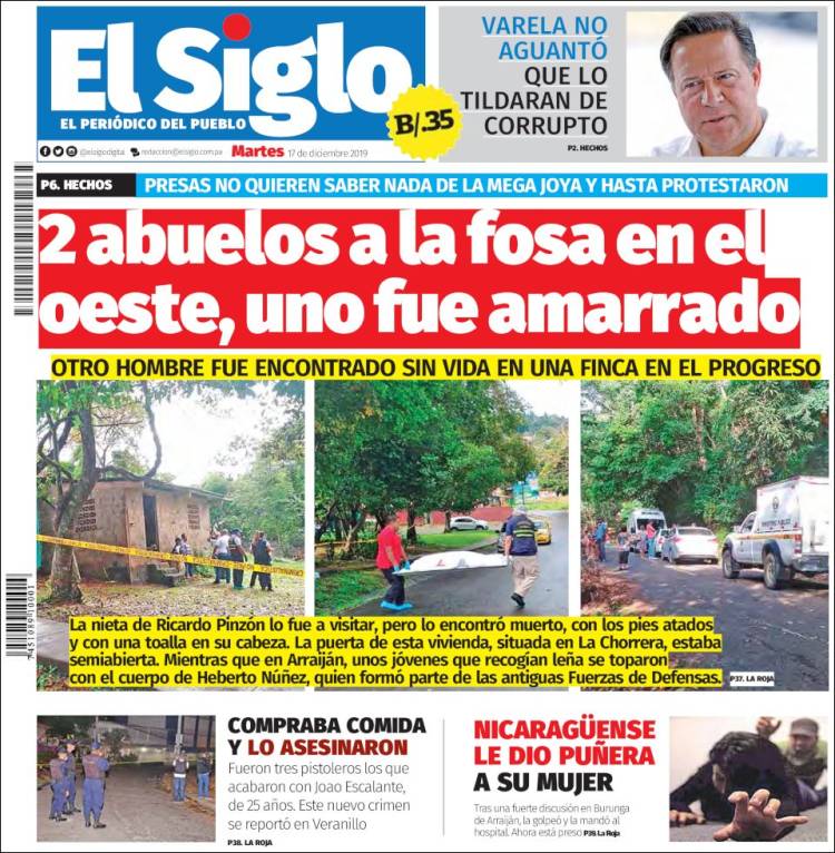 Portada de El Siglo (Panam&aacute;)