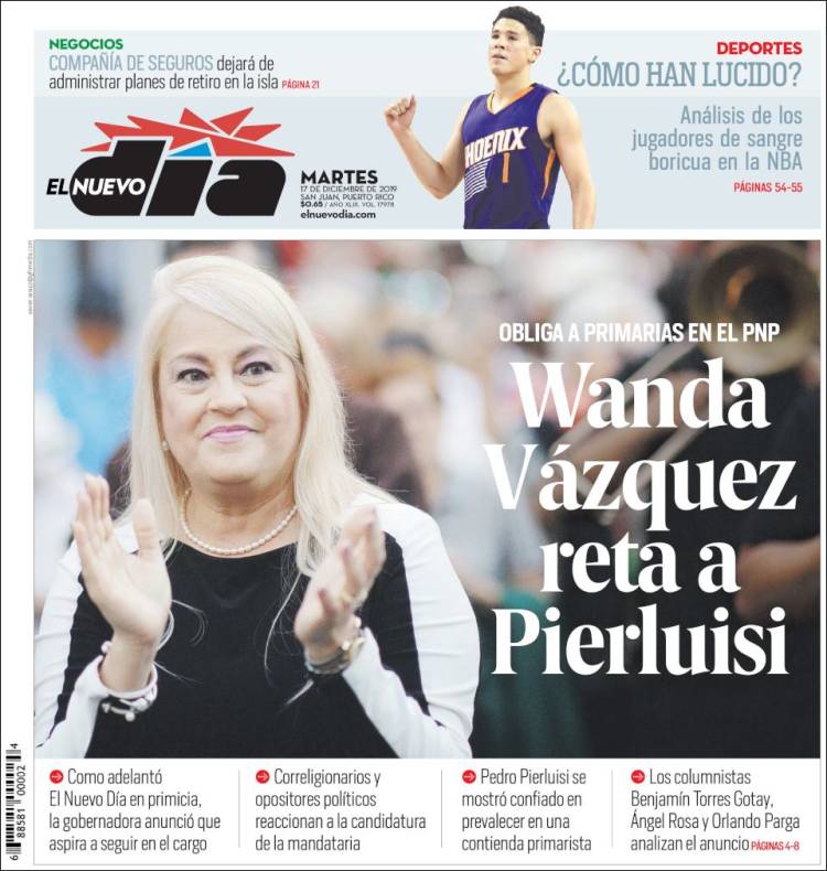 Portada de El Nuevo Día (Puerto Rico)