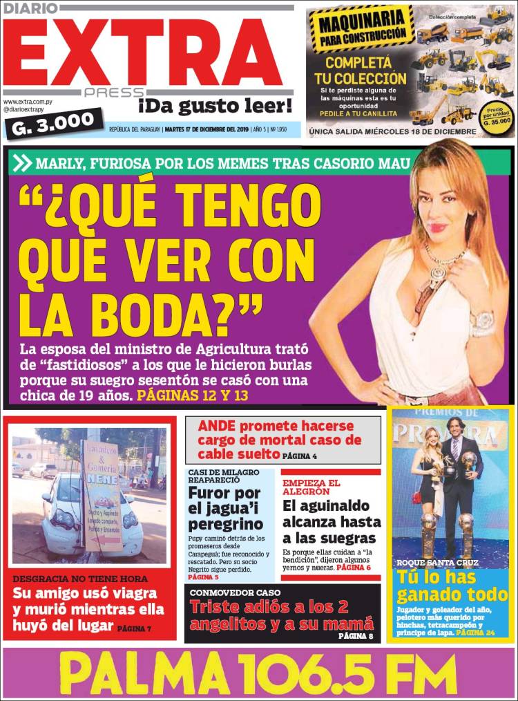 Portada de Diario Extra (Paraguay)