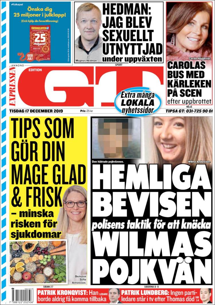 Portada de Göteborgstidningen (Suecia)