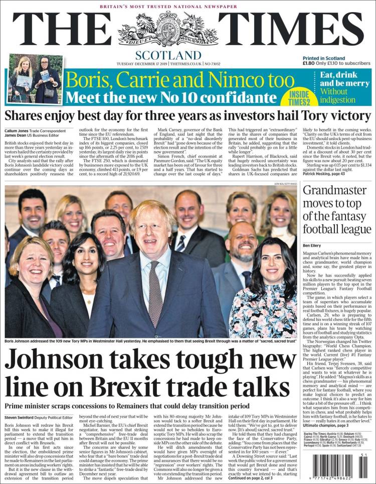 Portada de The Times (Reino Unido)