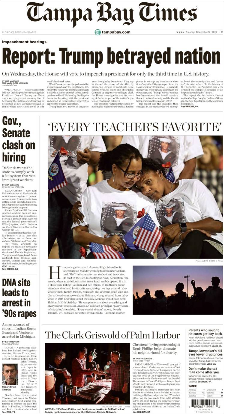 Portada de Tampa Bay Times (USA)