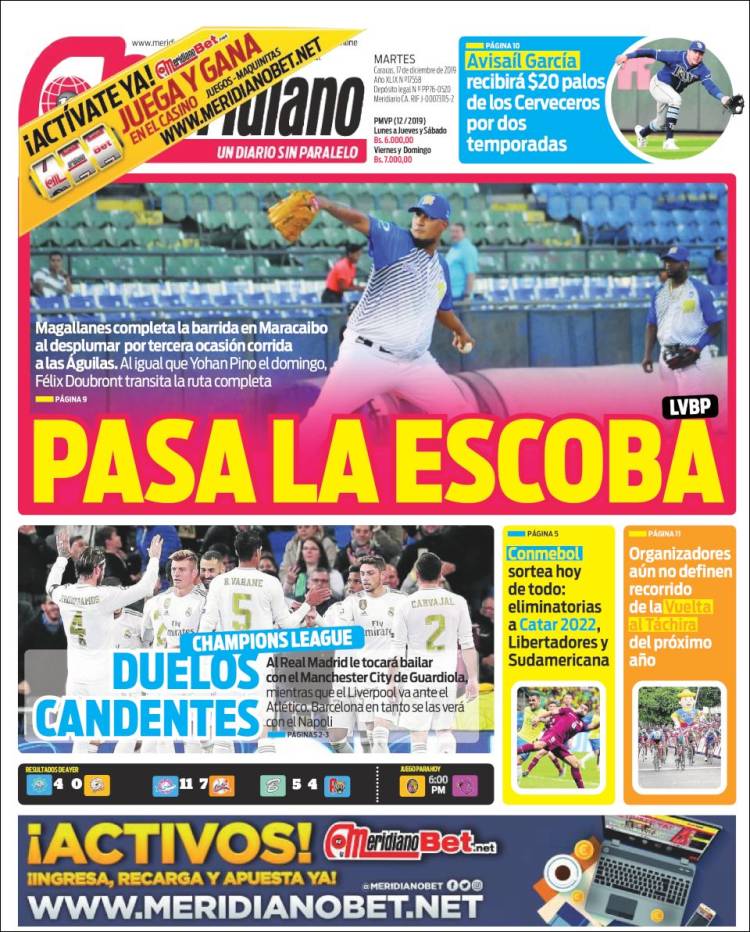 Portada de Meridiano (Venezuela)