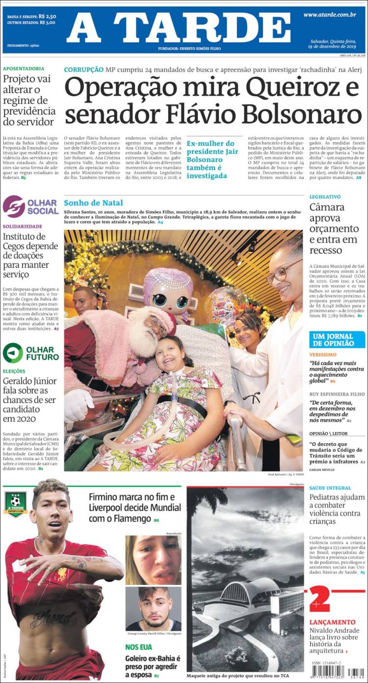 Portada de Diário A Tarde (Brasil)