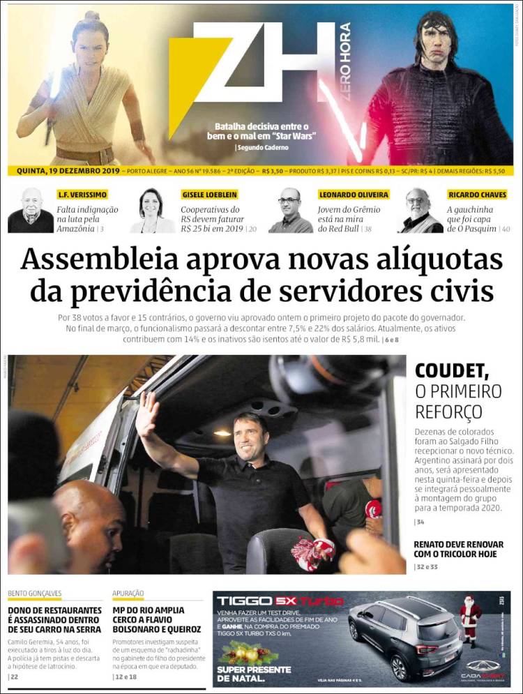 Portada de Zero Hora (Brasil)