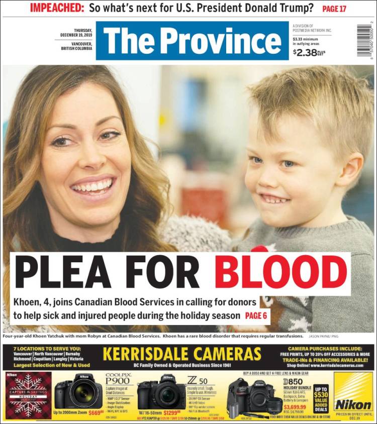 Portada de The Province (Canadá)