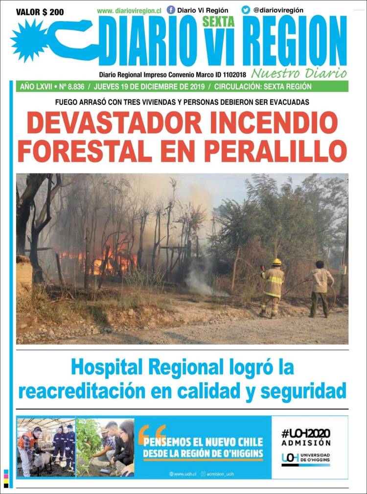 Portada de Diario VI Región (Chile)