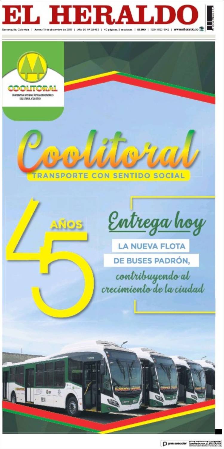 Portada de El Heraldo (Colombia)