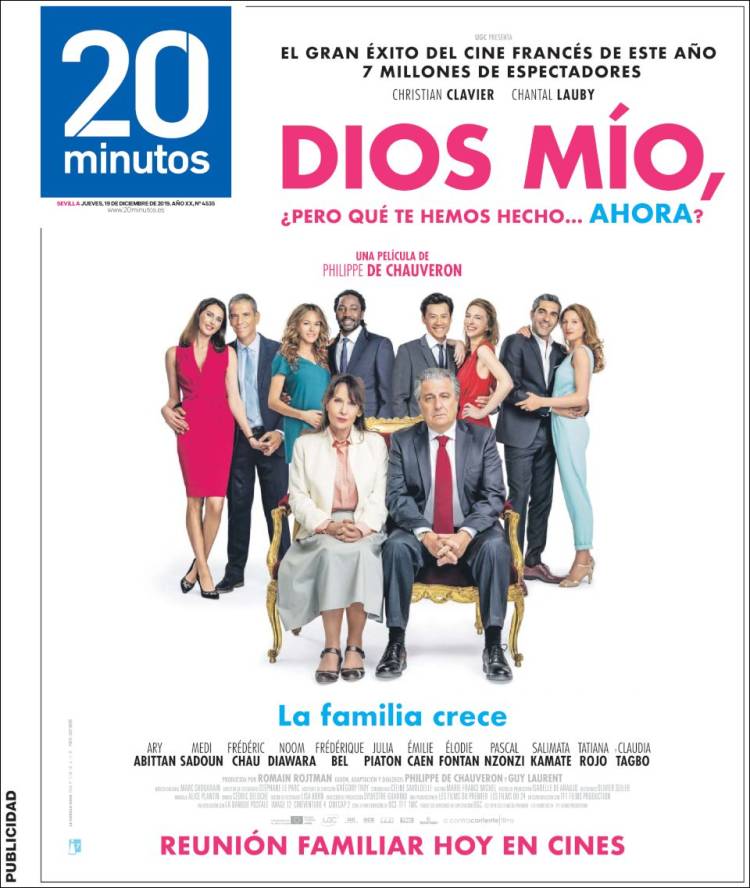 Portada de 20 Minutos - Sevilla (España)