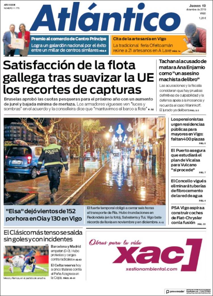 Portada de Atlántico Diario (España)