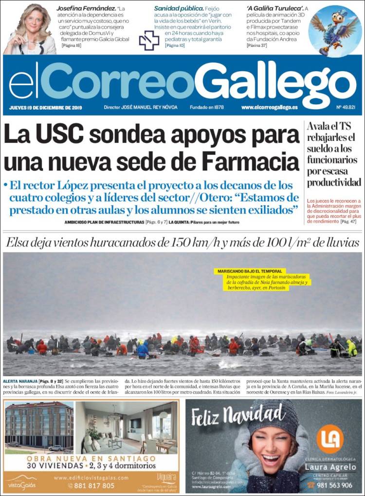 Portada de El Correo Gallego (España)