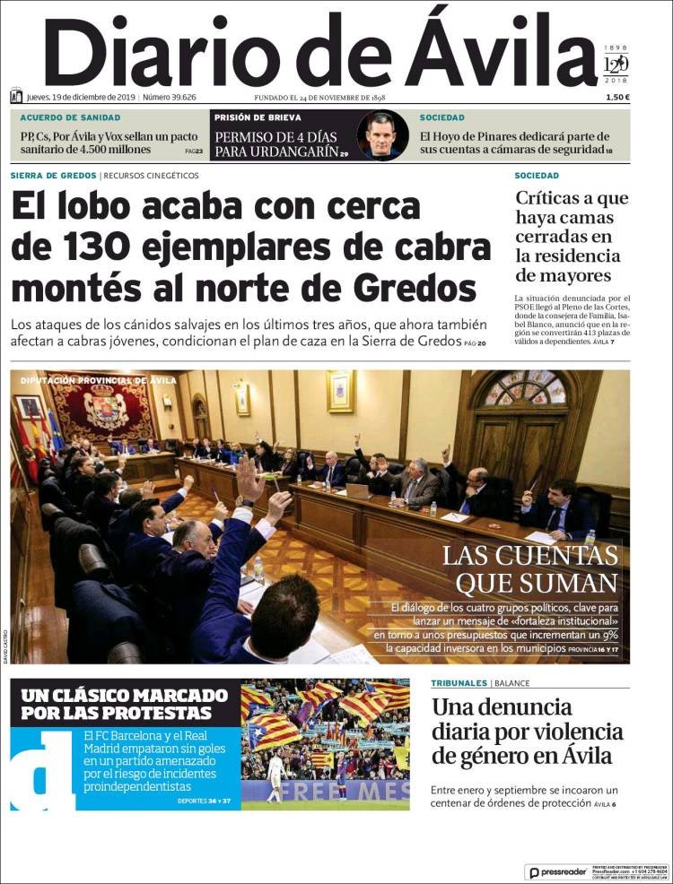 Portada de Diario de Ávila (España)