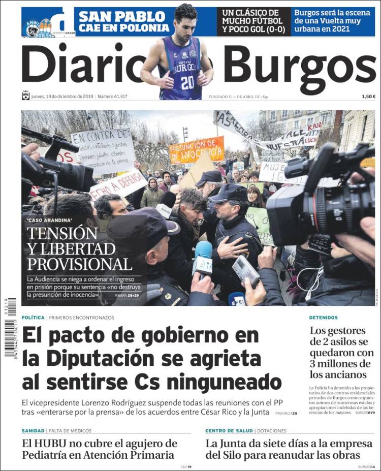 Portada de Diario de Burgos (España)