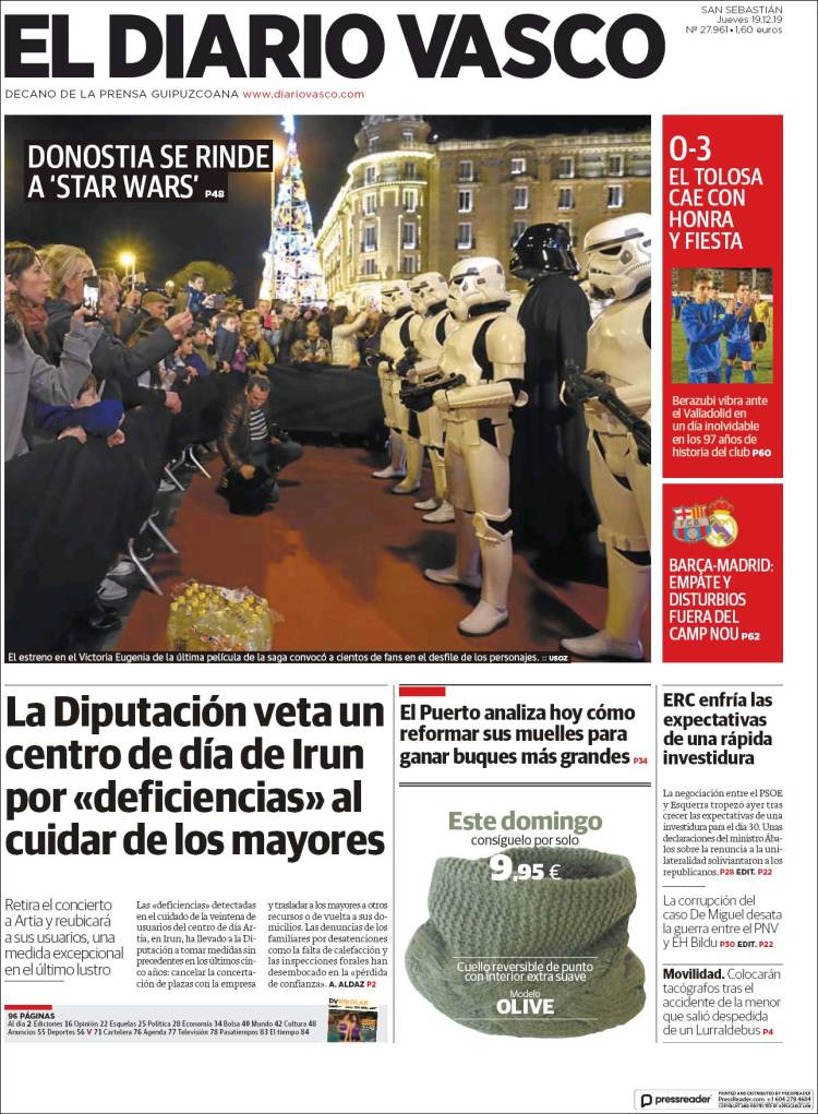 Portada de Diario Vasco (España)