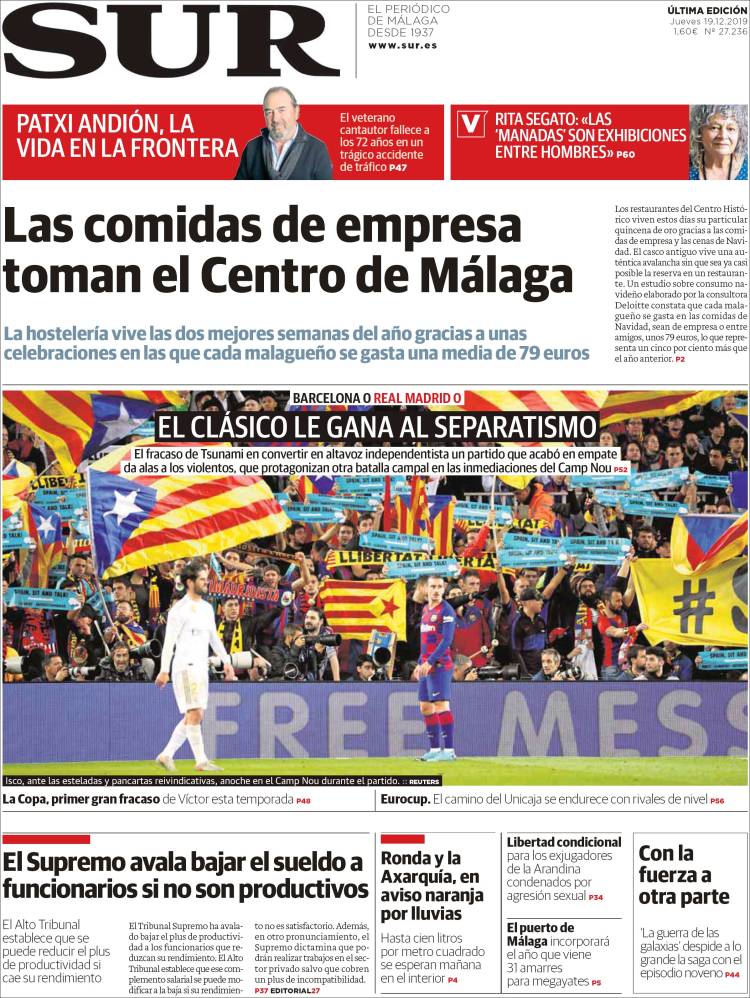 Portada de Diario el Sur (España)
