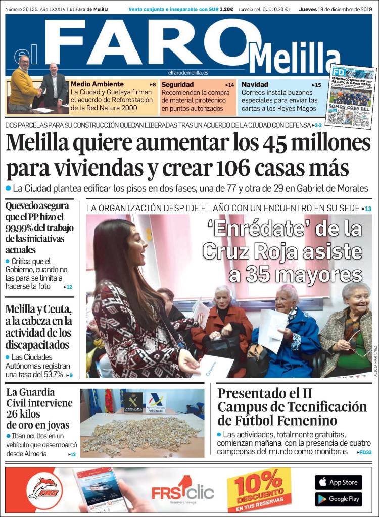 Portada de El Faro de Melilla (España)