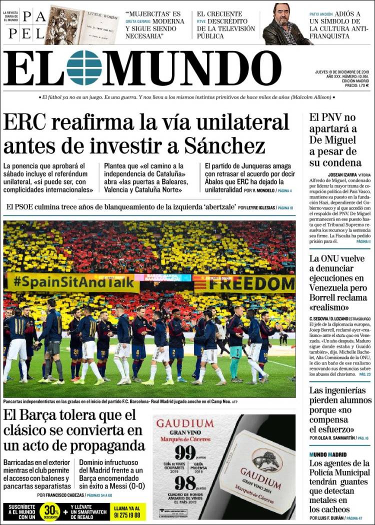 Portada de El Mundo (España)