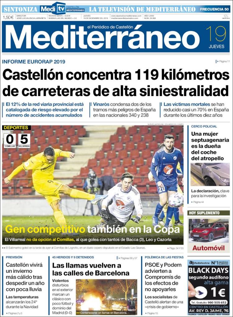 Portada de El Periódico Mediterraneo (España)