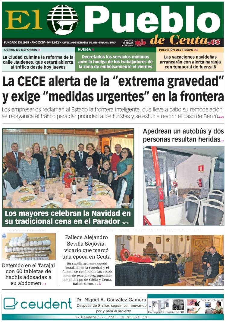Portada de El Pueblo de Ceuta (España)