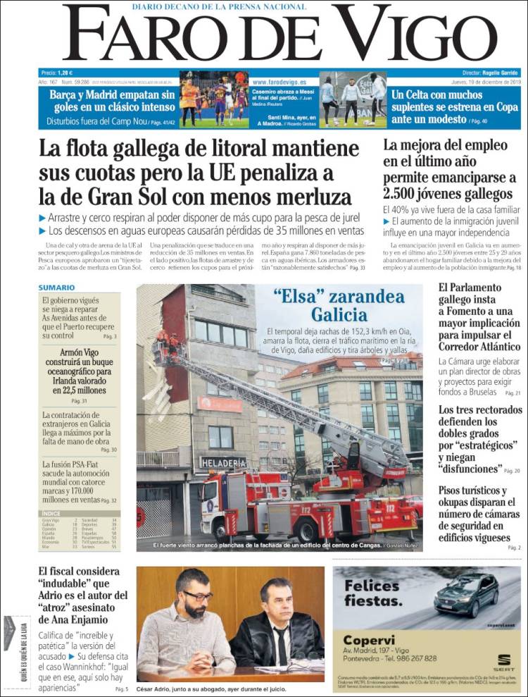 Portada de Faro de Vigo (España)