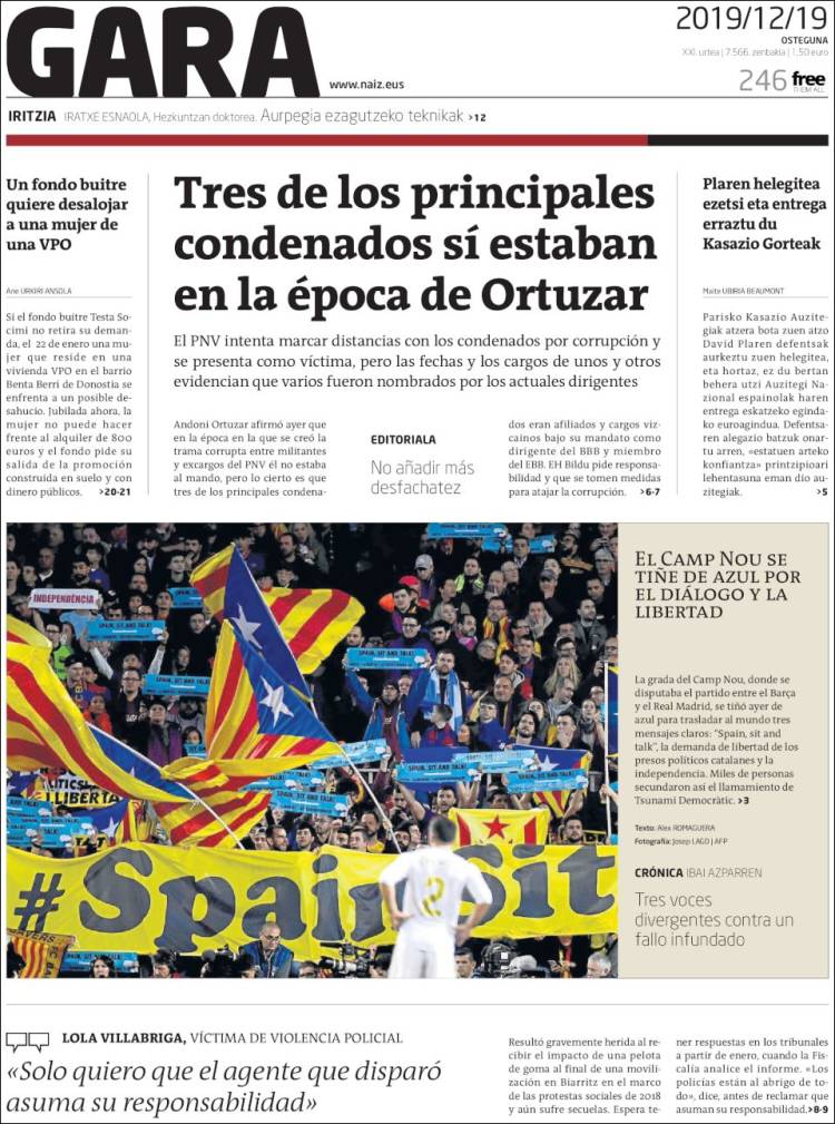 Portada de Gara (España)