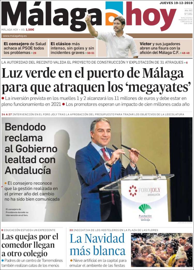 Portada de Málaga Hoy (España)