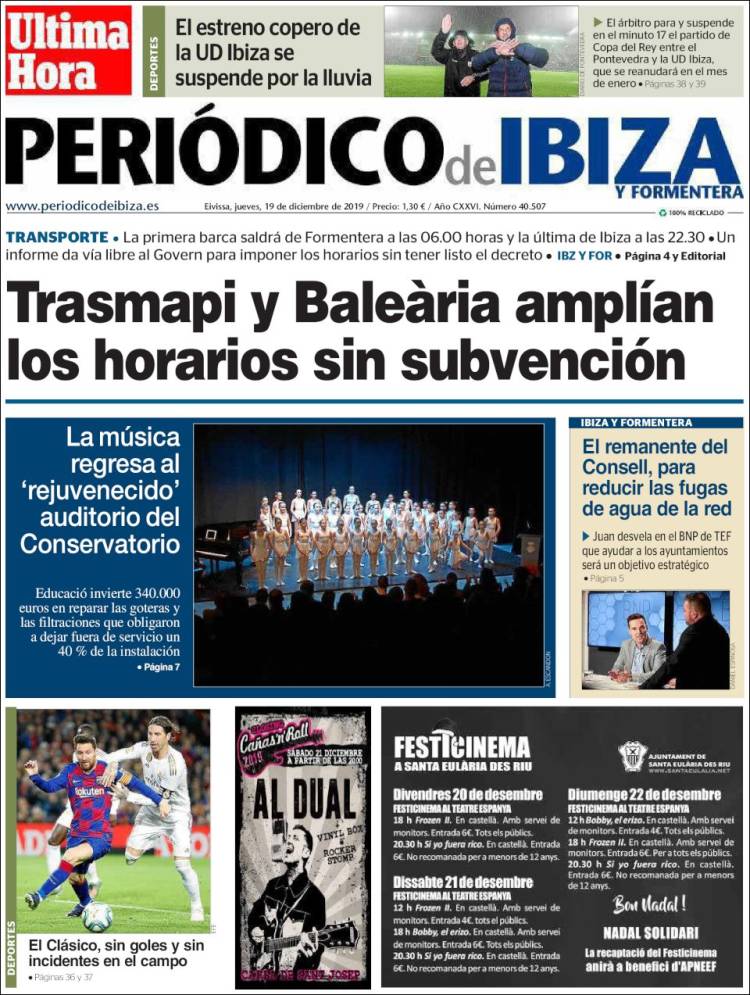 Portada de Periódico de Ibiza (España)