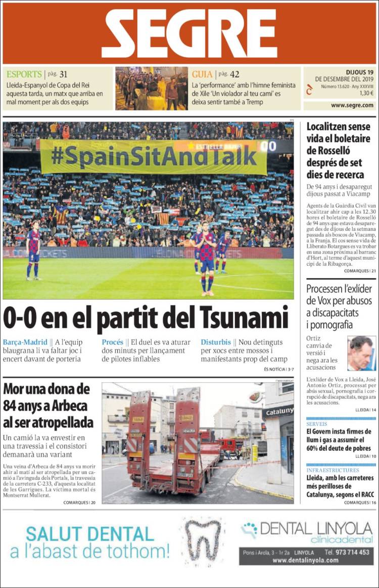 Portada de Segre (España)