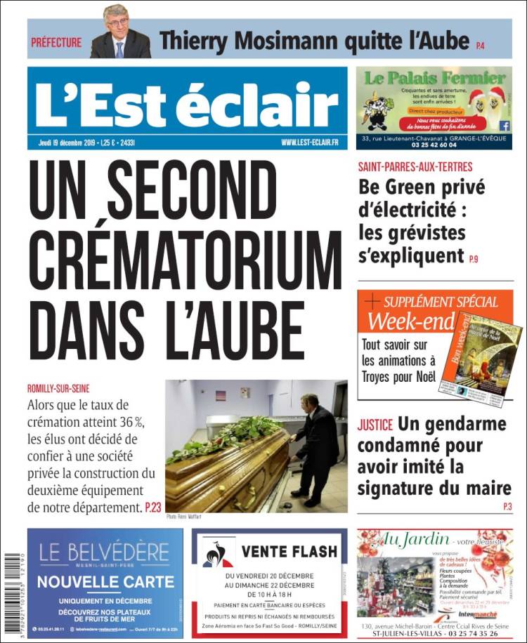 Portada de L'Est Eclair (Francia)
