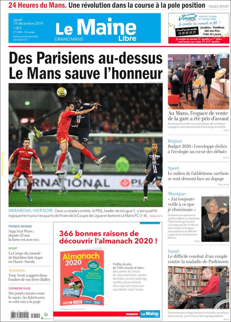 Portada de Le Maine Libre (Francia)