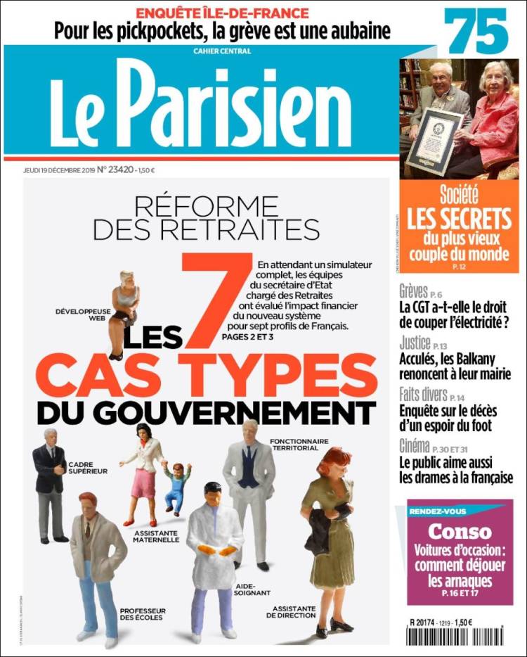 Portada de Le Parisien (Francia)