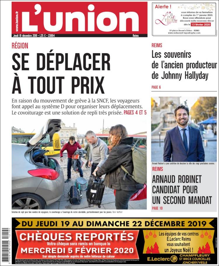 Portada de L'Union (Francia)