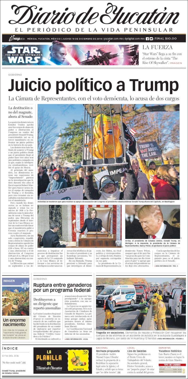 Portada de Diario de Yucatán (M&eacute;xico)