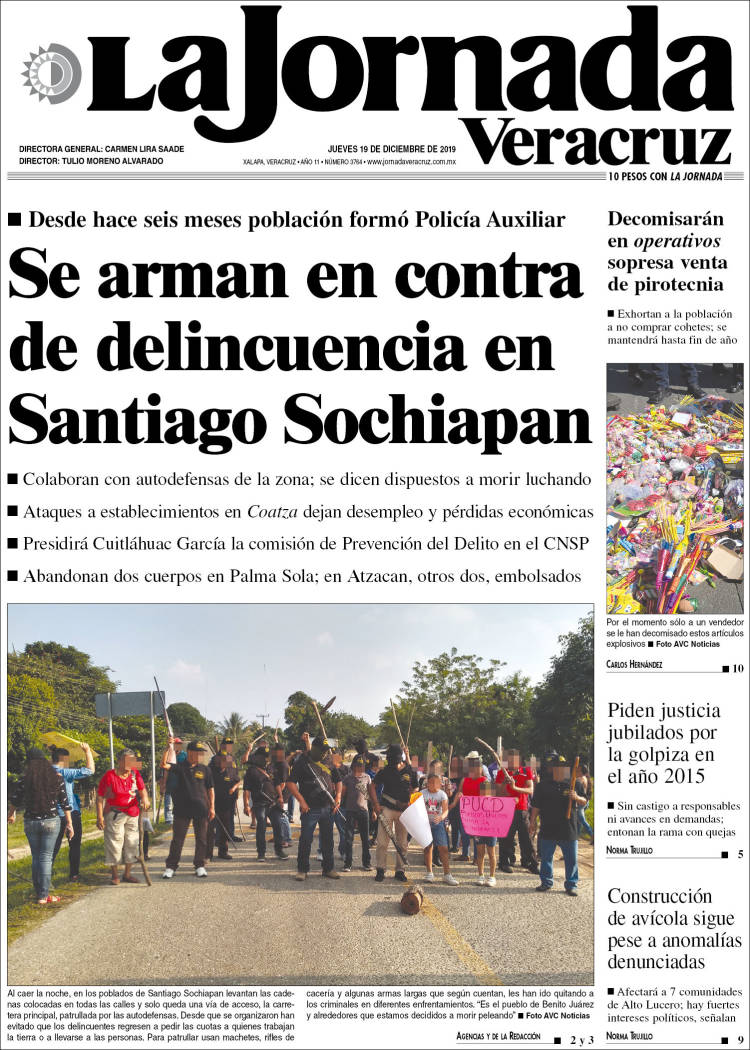 Portada de La Jornada Veracruz (M&eacute;xico)