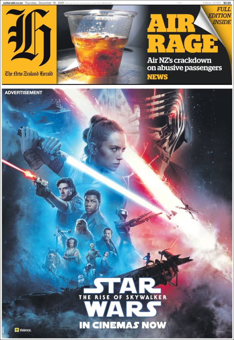 Portada de The New Zealand Herald (Nueva Zelanda)